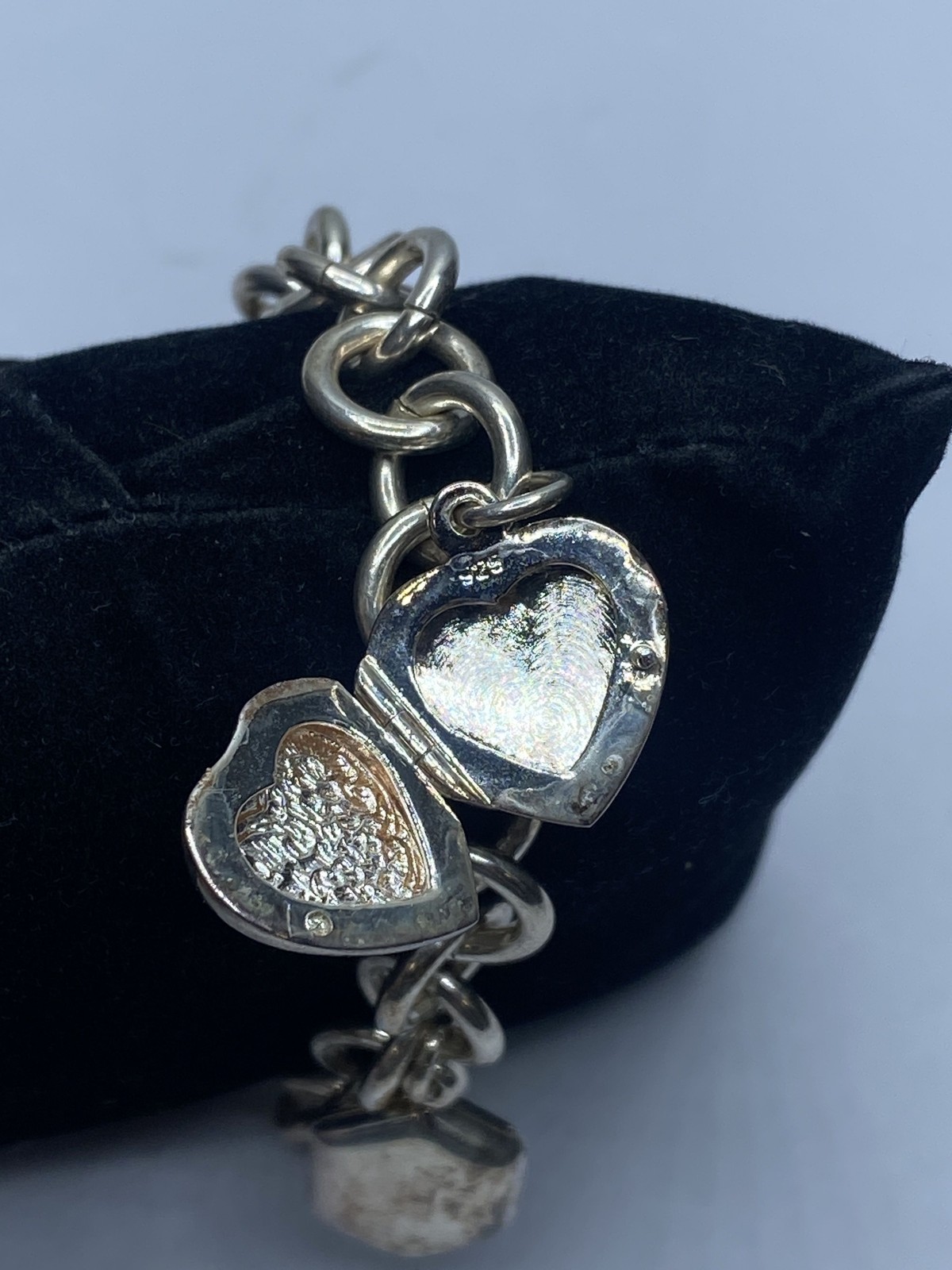 Sterling Silver Multi Charm Lockett Toggle Bracel… - image 5