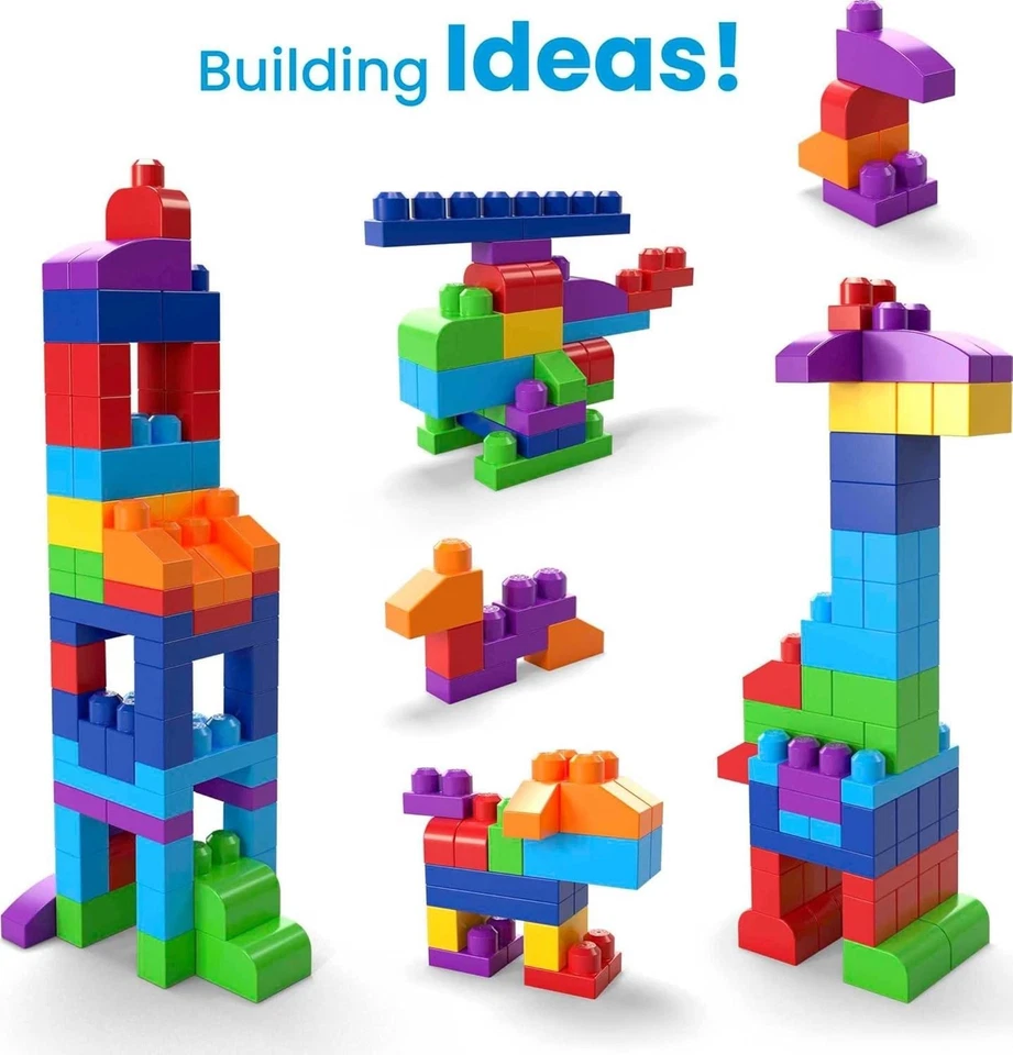 MEGA BLOKS First Builders Toddler Blocks Toys Set, Big Building Bag with 80 Piec - Image 2 of 4