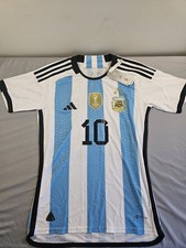 Messi Argentina Replica Jersey Adidas Signed Size Small