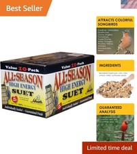 Pack of 10 High Energy Beef Suet Cakes for Attracting Colorful Songbirds