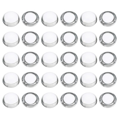 Transparente Glascabochons, 100 Stück 14 mm dickere runde Glaskuppelfliesen, klar