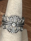 Y2K Silver Gothic Star Ring – Vintage Style, Size 8, Unisex