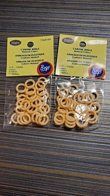 Wrights Boye 1/2'' Natural Color Cabone Rings Lot Of 2 Packs 30 Rings Per Pack