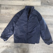 Vtg Y2K Nike Nylon Track Jacket 00s Mens Medium Blue Swoosh Zip Up Mesh Lined