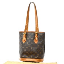 Borsa a tracolla Louis Vuitton Bucket PM monogramma pelle marrone M42238 62CA625