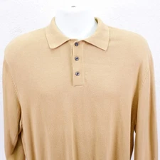 Jos. A Bank Signature Collection Pima Cotton Large Collared Polo Brown Sweater