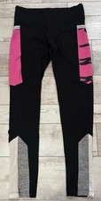 Victoria  s Secret PINK Ultimate Leggings size M medium - Black/Pink/Side Pockets