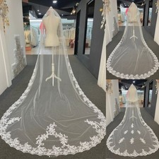 Wedding Veil Accessories for Bride Lace Edge Shawl Cathedral Length Cape 2M 3M