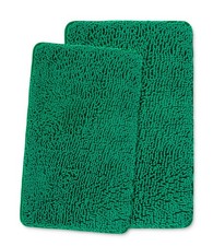 Yeaban Emerald Green 2-Piece Chenille Bathroom Rug Set - Thick, Absorbent Bath M