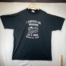 Random 90s VTG T Shirt Mens XL Faded Black 1997 Funny Frog Marriage Made in USA