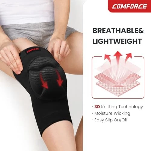 Knee Pads for Men Women Kids, Anti-slip Knee Sleeve, Soft Breathable Sponge - Image 3 of 4