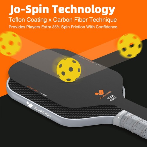 JOJOLEMON Pickleball Paddles, Raw Carbon Fiber Rackets with 16mm Polymer - Picture 4 of 8