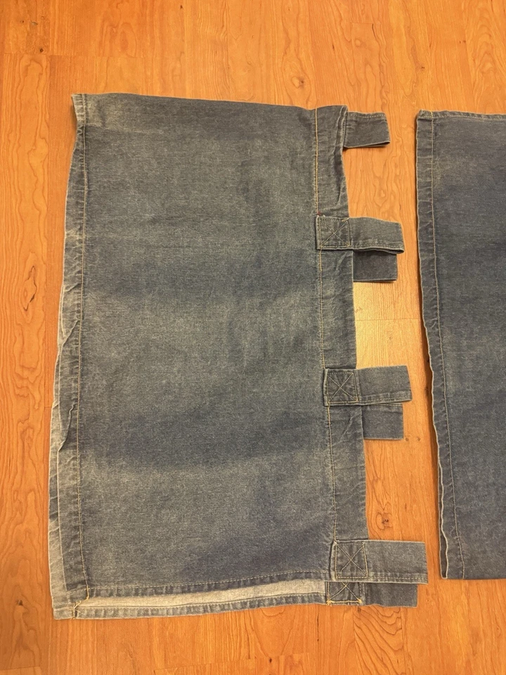 WOOLRICH 蓝色牛仔裤西部 (2) 标签上衣短草皮板 DRAPERY 53X15 — 第 3/4 张图片