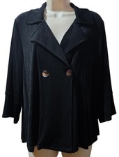 Chico's Travelers Black Double Button Slinky Swing Jacket Size 1 NEW WITH TAGS