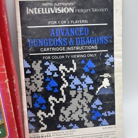 Advanced Dungeons & Dragons Intellivision Game Vintage 1982 CIB w/ Manual