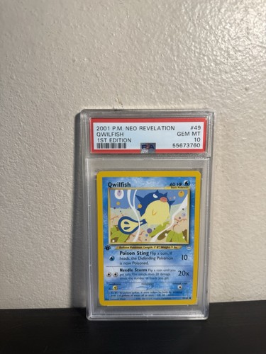 Pokemon 2001 Neo Revelation Qwilfish 1st Edition #49 PSA 10