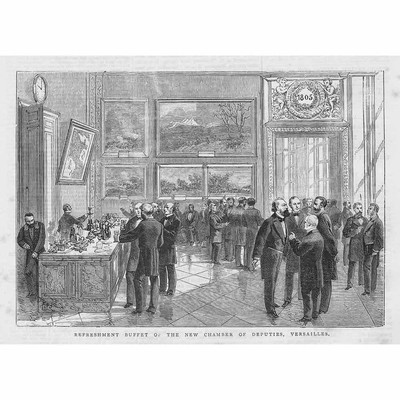 VERSAILLES Die Abgeordnetenkammer - Antiker Druck 1876