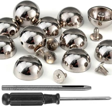 20 Sets of 15x8mm Silver Dome Spikes and Studs for Leather Craft Accessories