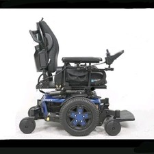 Quantum Q6 Edge 3 Power Wheelchair Electric Blue Joystick Elevating Legrest