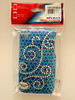 Apple iPhone 3G iPhone 3GS Blue and Silver Bling Diamonte Protector Case NEW