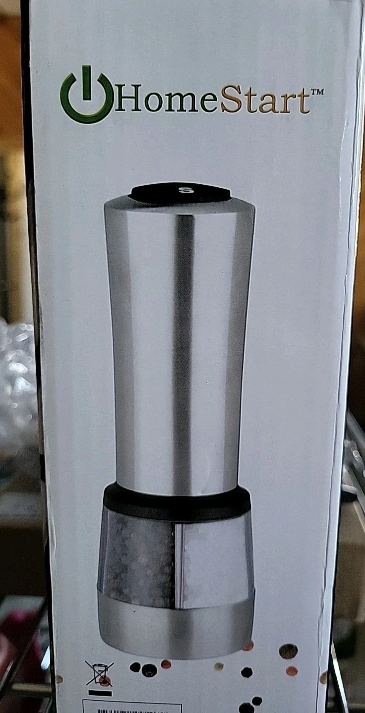 2- NEW Homestart Gravity Electric Salt And Pepper Grinders 2 In 1 FREE SHIPPING