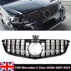For Mercedes C-Class W204 2007-14 Gloss Black Panamericana GT Style Front Grille