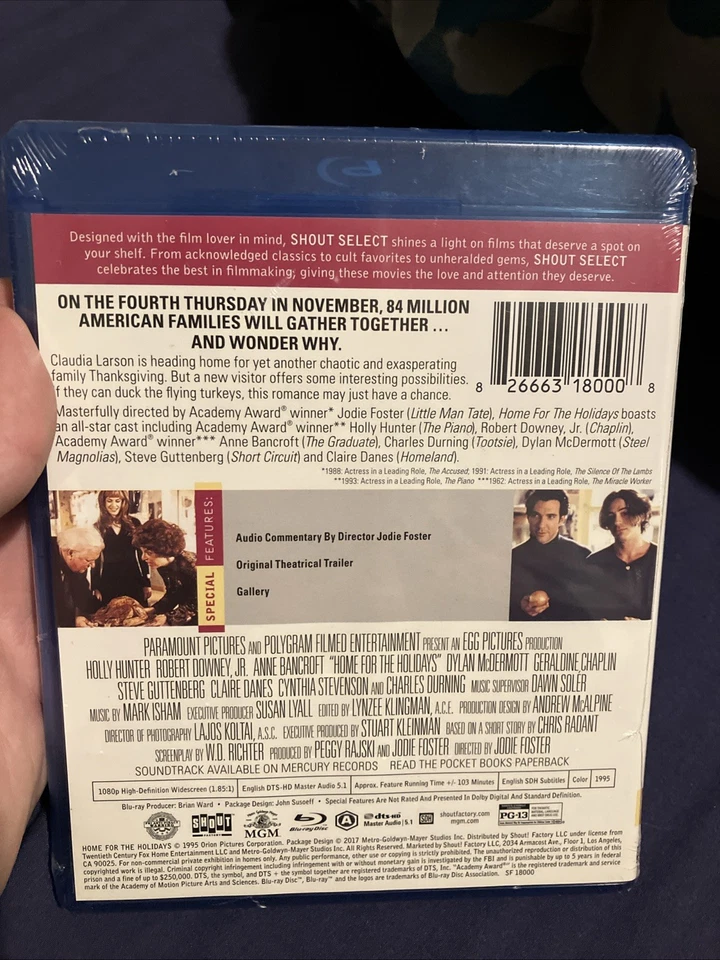 Home For The Holidays (1995, Blu-ray) Holly Hunter / Robert Downey Jr Region A - Image 3 of 4