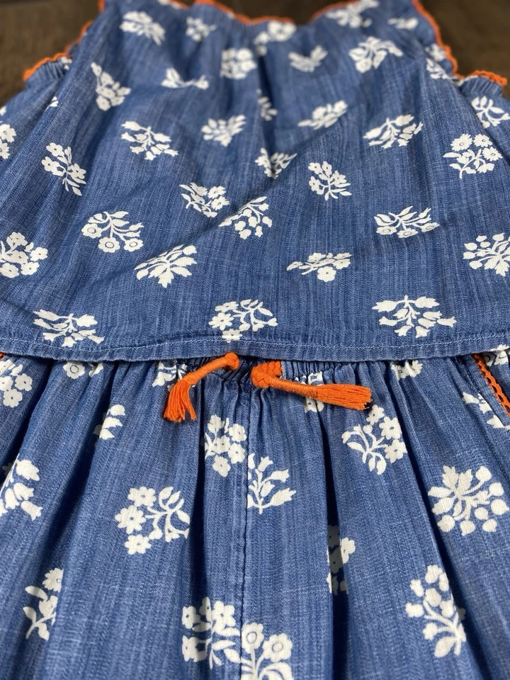 Mini Boden Floral Chambray Jumpsuit Adjustable Girls 13-14 - Image 3 of 4