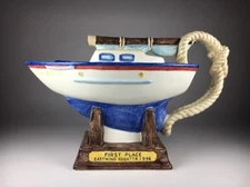 Vintage Flitz and Floyd Omnibus 30 oz Yacht Club Sailboat Teapot