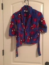 Spider-Man Toddler Boys Fleece Bathrobe Robe Size 4/5 Blue Red