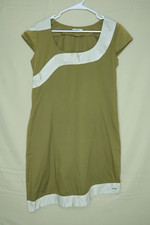 Abito tubino Skunkfunk taglia 4 asimmetrico verde oliva cotone biologico mod boho