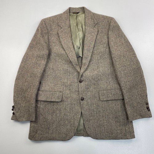 Herren Vintage WALLACHS Beige Harris Tweed Sakko, Größe 40R