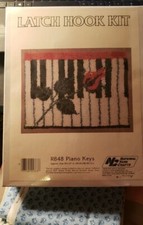 NIB Latch Hook Kit R848 Piano Keys Nat'l Yarn Crafts