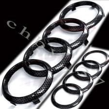 Audi A3 Carbon Fibre Rings Front Grille Badge Rear Emblem Oem Set S3 Rs3
