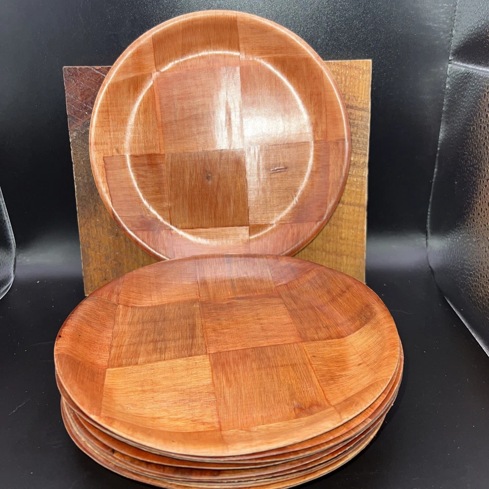 VIN 11 platos redondos de madera pastel de frutas té café postre plato bandeja para servir alimentos Foto 2 de 4