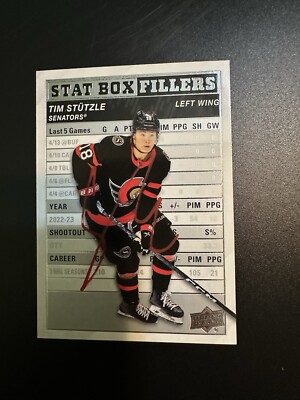 Tim Stutzle Ottawa Senators Signed Card Stat Box Fillers