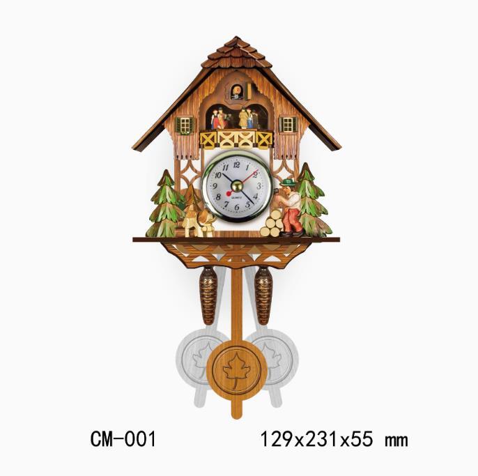 Cuckoo Wall Clock Vintage Antique Wooden Hanging Clock Home Living Room