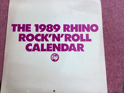 1989 Rhino Rock  n  Roll Calendar - Roy Orbison, Jerry Lee Lewis, Little Richard