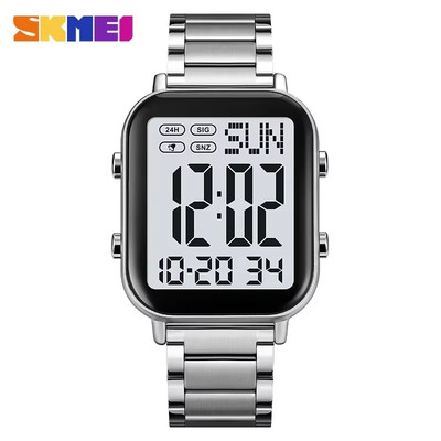 SKMEI 2259 Sport Men's Digital Watch Rectangle Full Steel Electronic Wristwatch