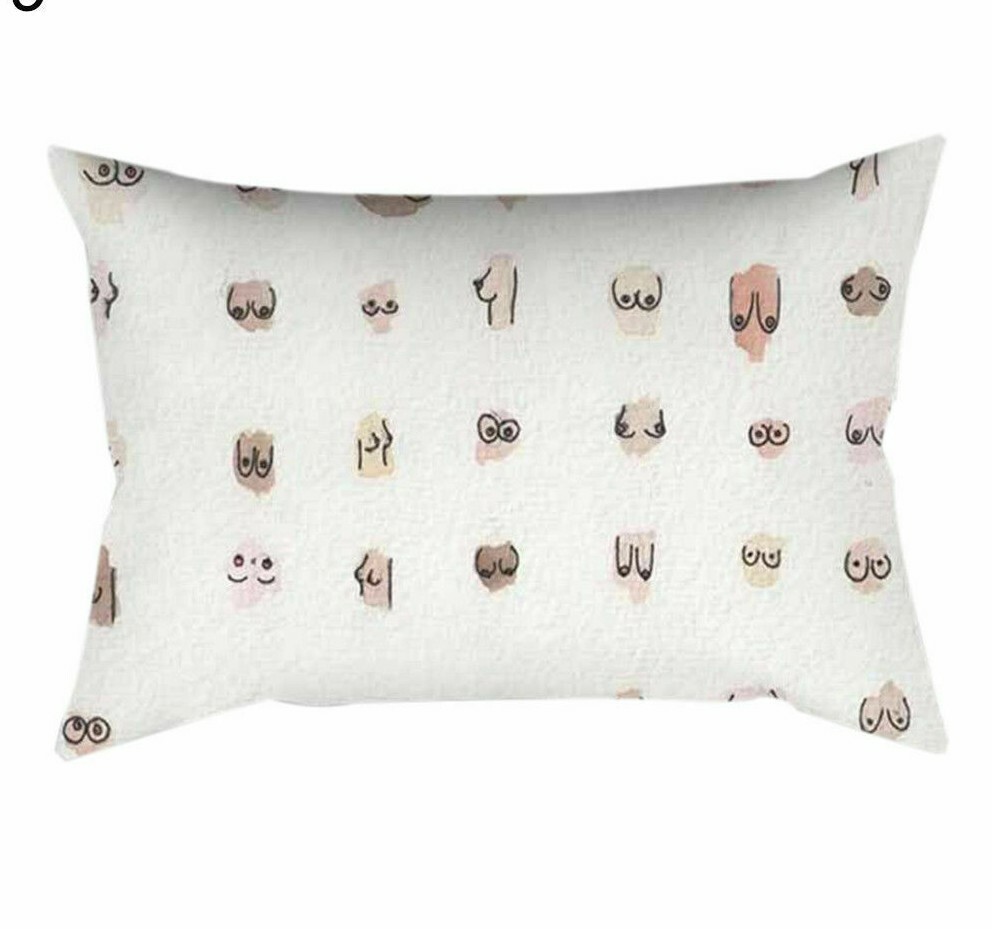 Breasts Body Pillow Cover Case Polyester Rectangular 12 x 19 Woman