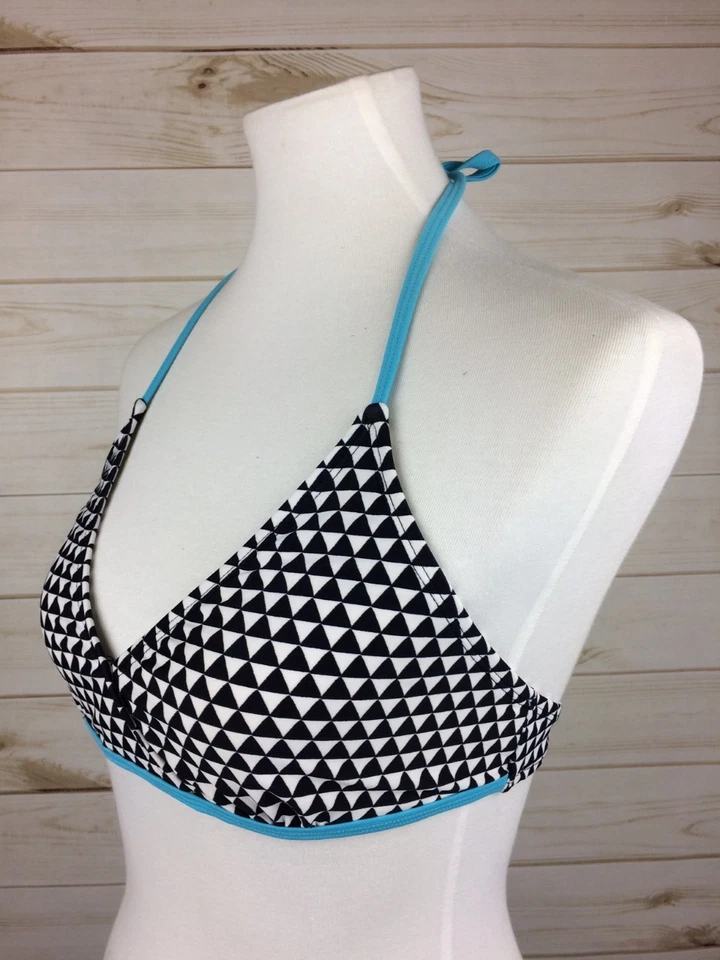 Circo Niña Blanco y Negro Argyle Bikini Halter Sujetador Talla XL (14/16) Foto 3 de 4