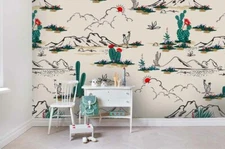 3D Cactus Pattern Wallpaper Wall Mural Removable Self-adhesive Sticker 1120