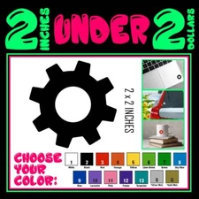 2" Gear Decal Vinyl Die Cut Sticker Gearhead Steampunk Industrial Factory Wrench