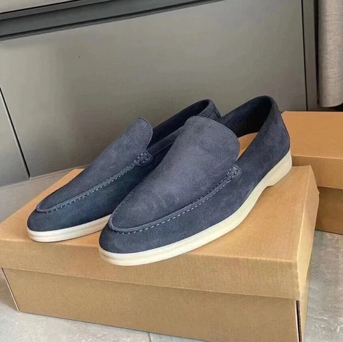 Men's Summer Casual Loafers Faux Suede Slip-On Flat Driving Shoes Plus Size - 第 7/21 張圖片