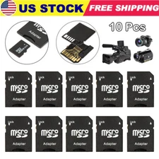 10Pcs Micro SD Adapter TransFlash TF To SD SDHC Memory Card Adapter Converter US