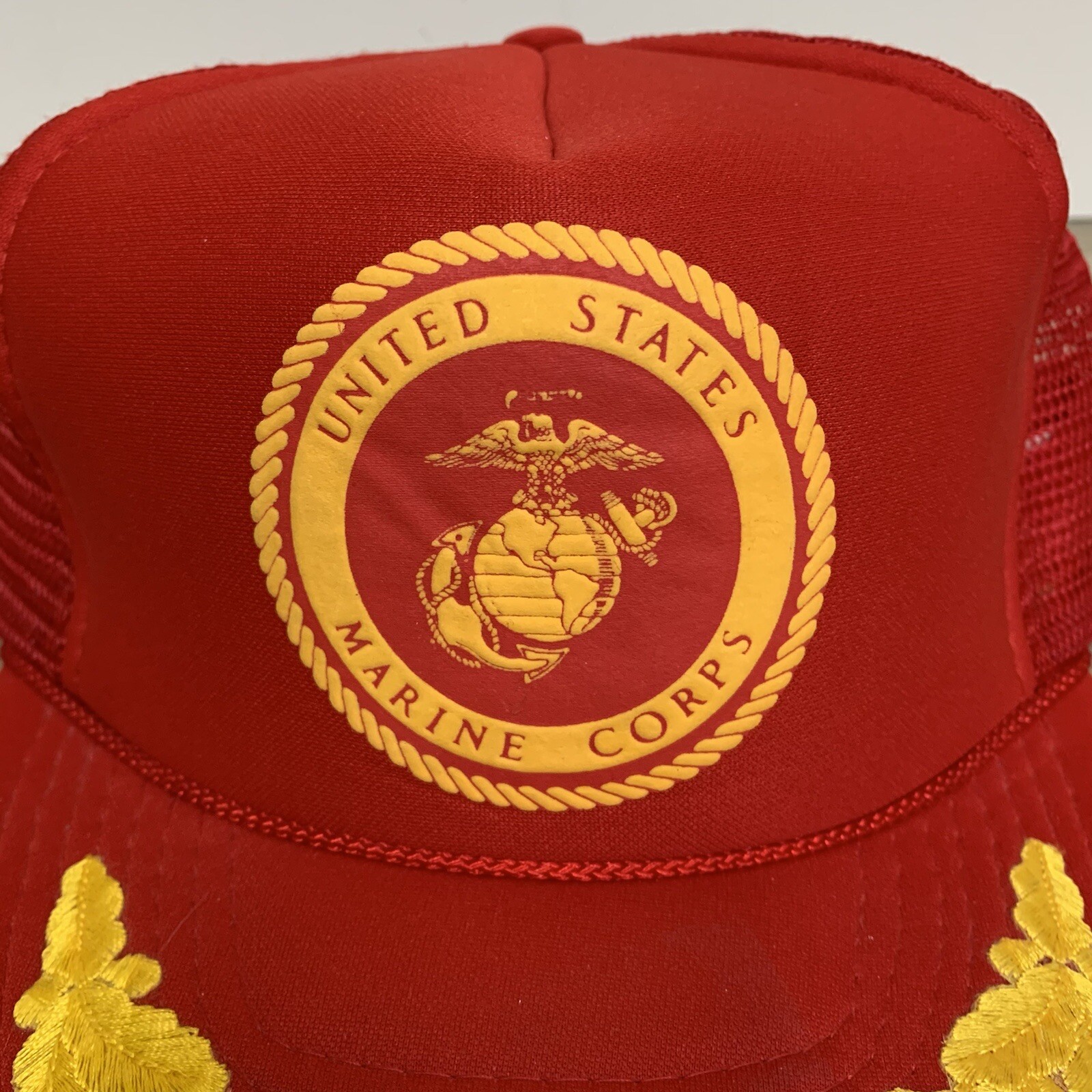 Vintage USMC Marines Patch Snapback Hat Trucker H… - image 3
