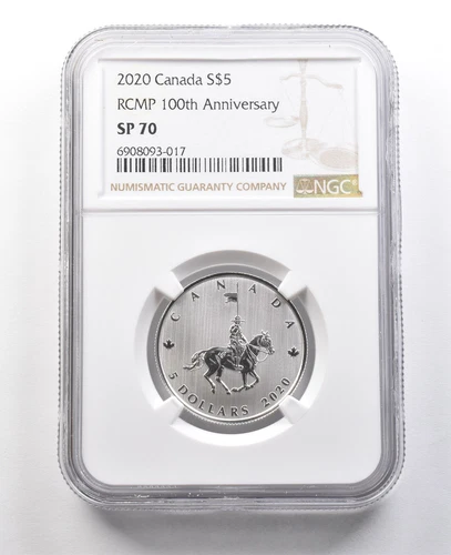 2020 Canada 5 Dollars Silver RCMP 100th Anniversary SP70 NGC *8398