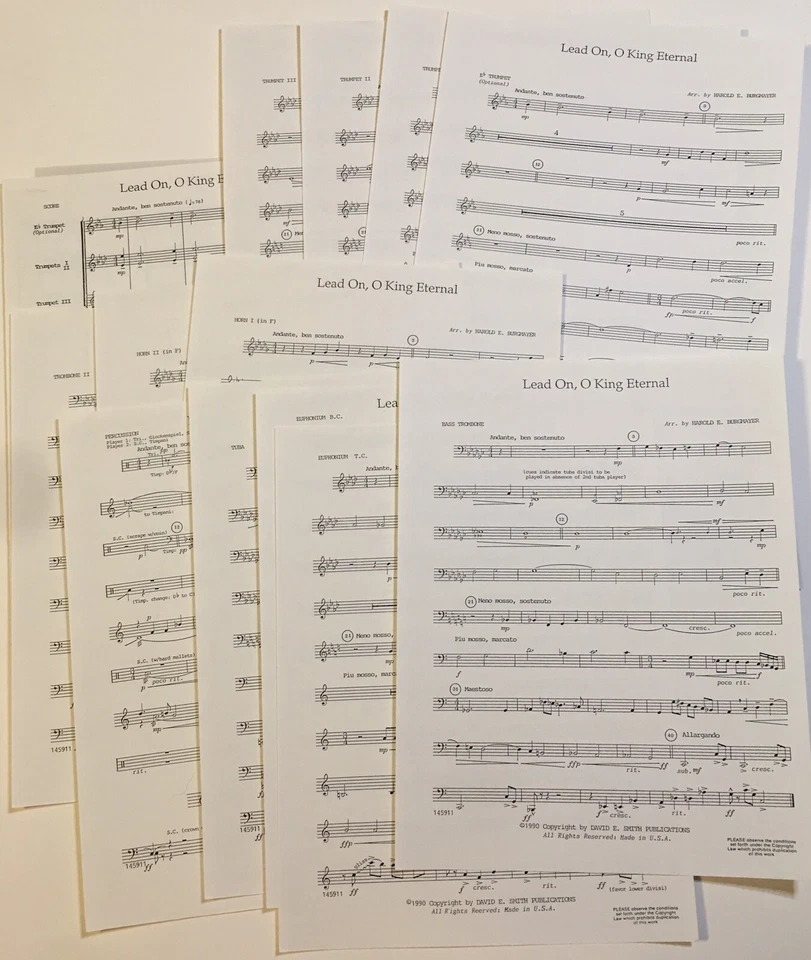 Sacred Instrumental Sheet Music ~ Lead On O King Eternal ~ David E. Smith Brass - Image 2 of 3