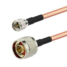 N Type Male to Mini UHF Male RG142 Coaxial Pigtail Cable 20cm
