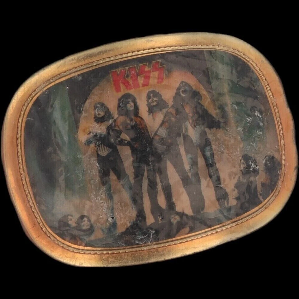 全新 Kiss Love Gun 摇滚音乐 Aucoin Pacifica 乐队 70 年代全新无标签皮带扣 — 第 3/4 张图片